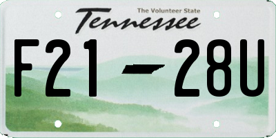 TN license plate F2128U