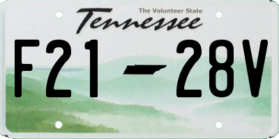 TN license plate F2128V