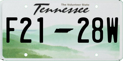 TN license plate F2128W