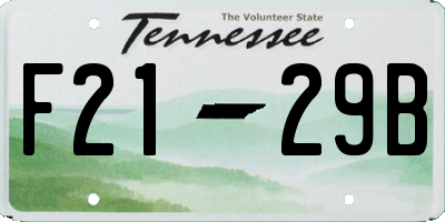 TN license plate F2129B