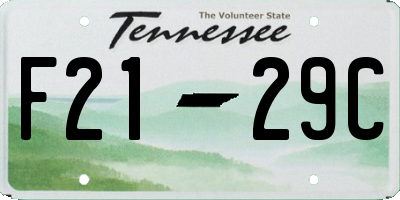 TN license plate F2129C