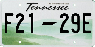 TN license plate F2129E