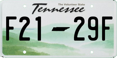 TN license plate F2129F