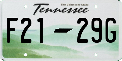 TN license plate F2129G