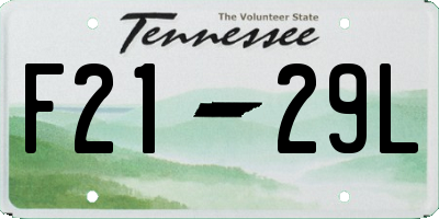 TN license plate F2129L