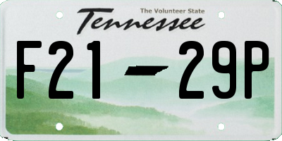 TN license plate F2129P