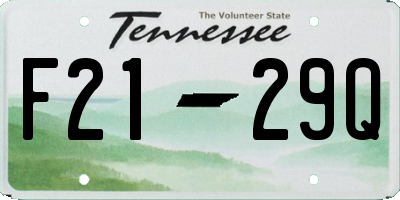 TN license plate F2129Q