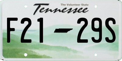TN license plate F2129S