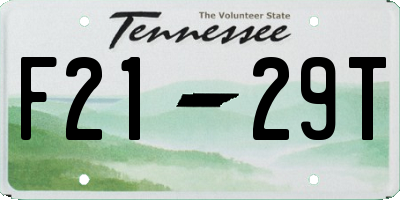 TN license plate F2129T