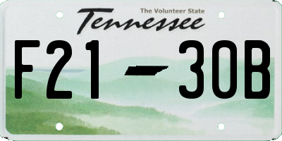 TN license plate F2130B