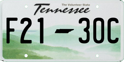 TN license plate F2130C