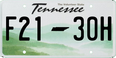 TN license plate F2130H