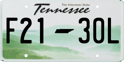 TN license plate F2130L