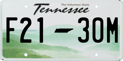 TN license plate F2130M