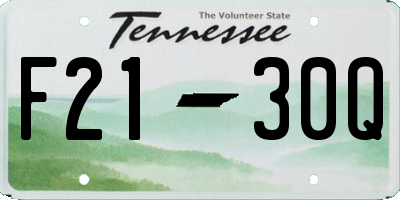 TN license plate F2130Q