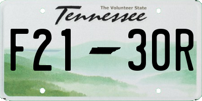TN license plate F2130R