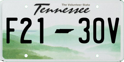 TN license plate F2130V