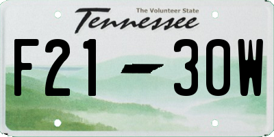 TN license plate F2130W