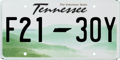 TN license plate F2130Y