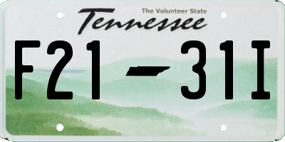 TN license plate F2131I