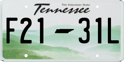 TN license plate F2131L