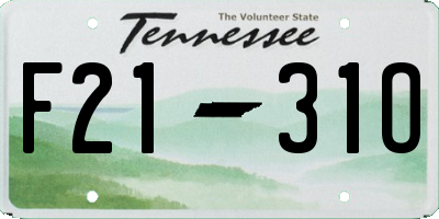 TN license plate F2131O