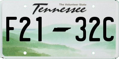 TN license plate F2132C