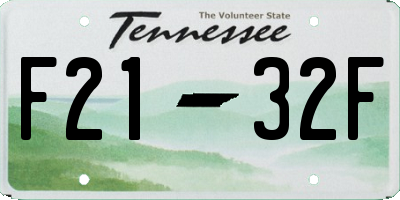TN license plate F2132F
