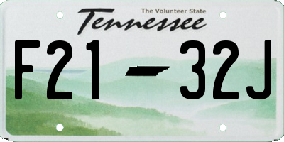 TN license plate F2132J