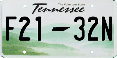 TN license plate F2132N
