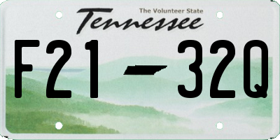 TN license plate F2132Q