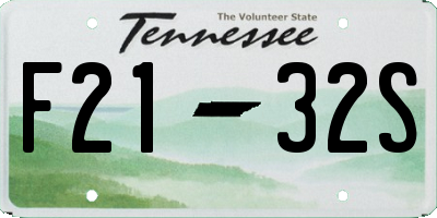 TN license plate F2132S