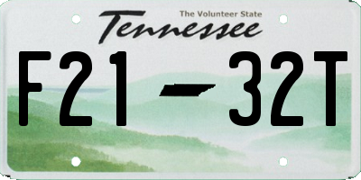 TN license plate F2132T