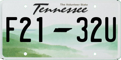 TN license plate F2132U