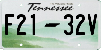 TN license plate F2132V
