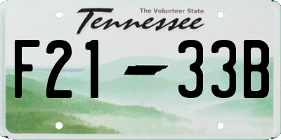 TN license plate F2133B