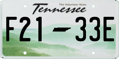 TN license plate F2133E