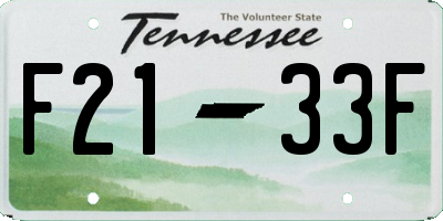 TN license plate F2133F