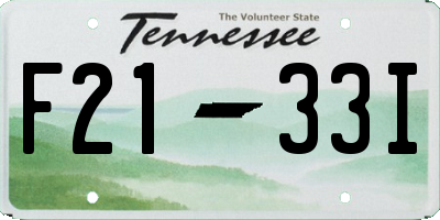 TN license plate F2133I