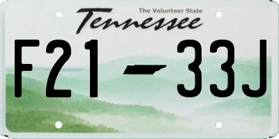 TN license plate F2133J
