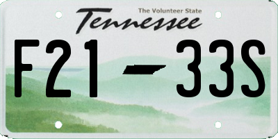TN license plate F2133S