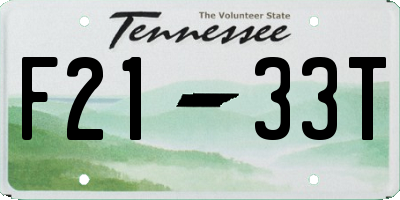 TN license plate F2133T