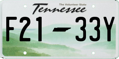 TN license plate F2133Y