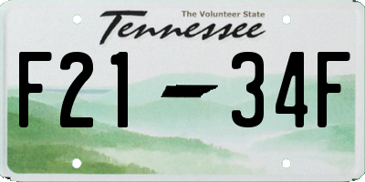 TN license plate F2134F
