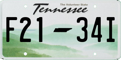 TN license plate F2134I