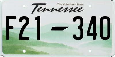 TN license plate F2134O