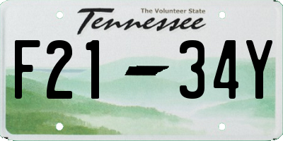 TN license plate F2134Y
