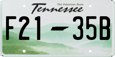 TN license plate F2135B