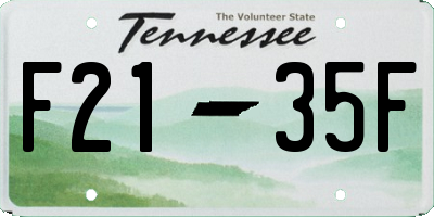 TN license plate F2135F