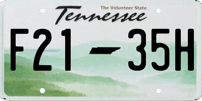 TN license plate F2135H